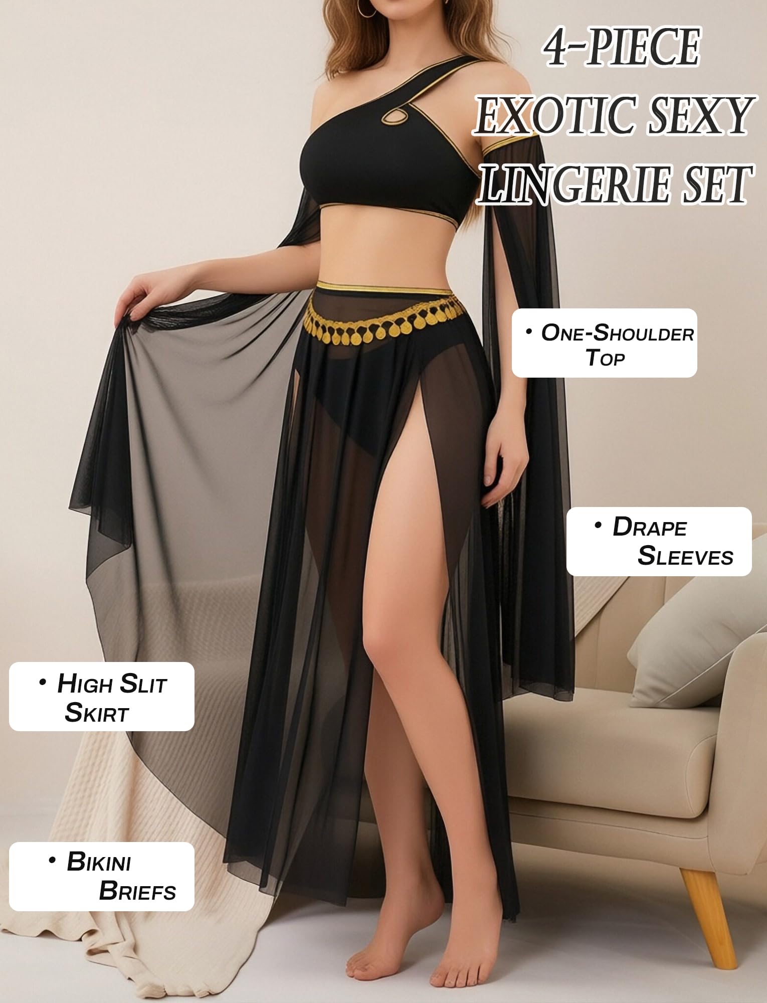 Costume da danza del ventre, da donna, esotico, ballerina del ventre, Halloween, cosplay, abbigliamento per festival, danza del ventre