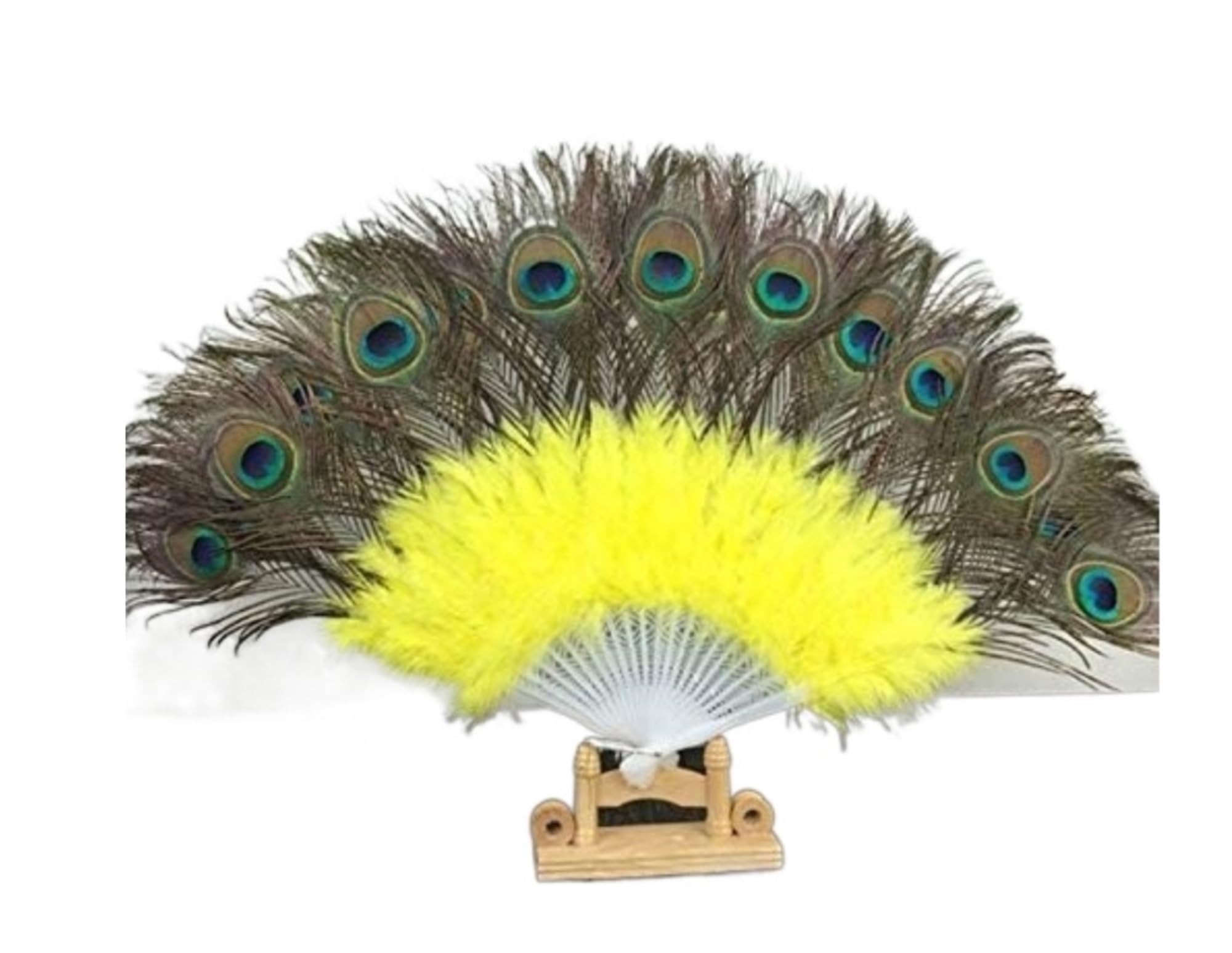 SUNMME Folding Fans Hand Fans Folding Fan Lolita Peacock Feather Folding Fan Sweet Fairy Girl Dark Gothic Court Dance Hand Fan Decorative