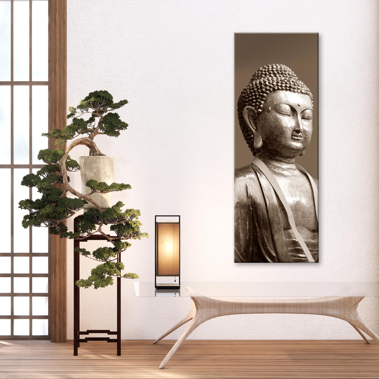 Revolio Impression sur Toile Murale Tableau - Décoration pour Le Salon - 60x80cm Bouddha Zen Revolio Impression sur Toile Murale Tableau - Décoration pour Le Salon - 60x80cm Bouddha Zen