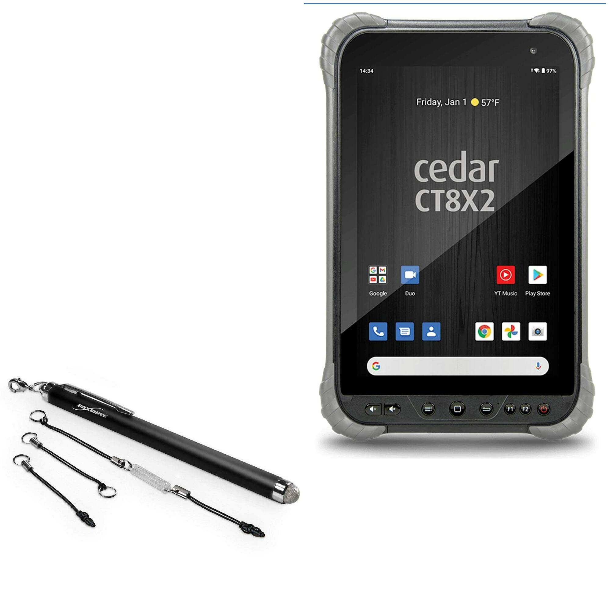 BoxWave Stylus Pen Compatible with Juniper Systems Cedar CT8X2 (Stylus Pen by BoxWave) - EverTouch Capacitive Stylus, Fiber Tip Capacitive Stylus Pen for Juniper Systems Cedar CT8X2 - Jet Black