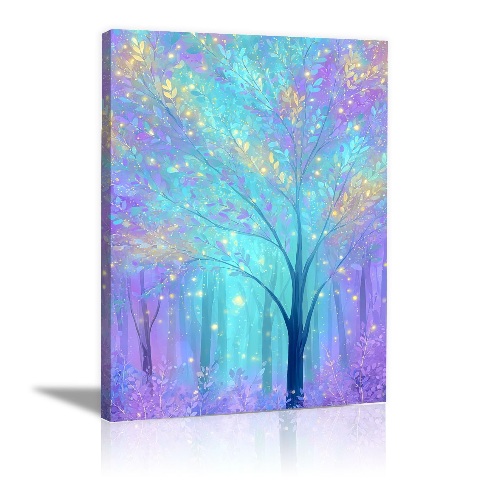 TODOAA Cuadro Arbol Abstracto Lienzo Nórdico Cuadros Hermoso Mural de Árbol Natural Decoracion Salon Lienzo, Dormitorios Para Comedor Oficina Pasillo Cocina Y Baño（morado-50x70cm Enmarcado