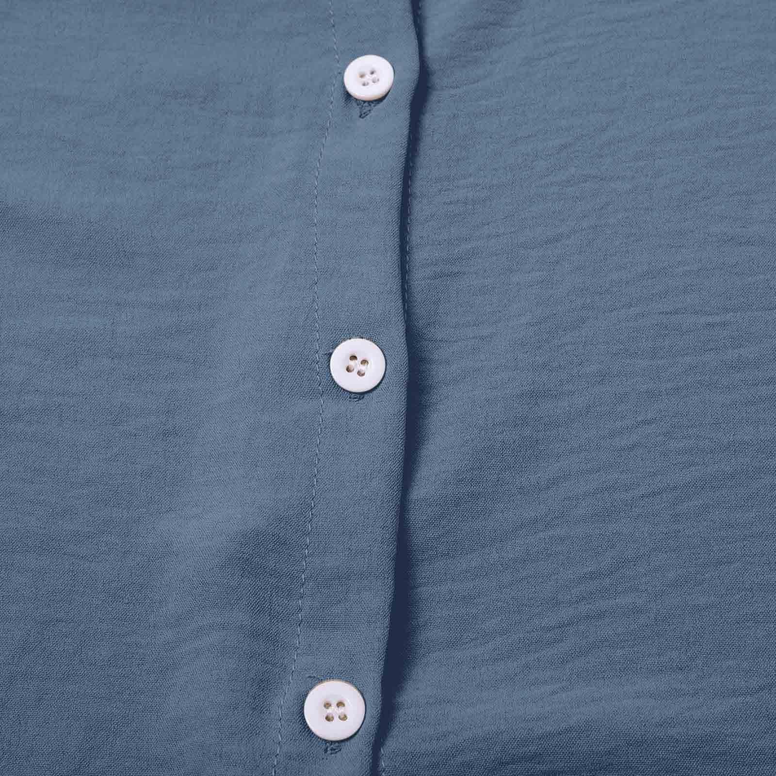 Chemises boutonnées en lin pour femme 2026 à revers d'été tendance à col classique en gaze vêtements décontractés en mousseline vêtements petit ami à manches longues coupe ample tunique pour femme