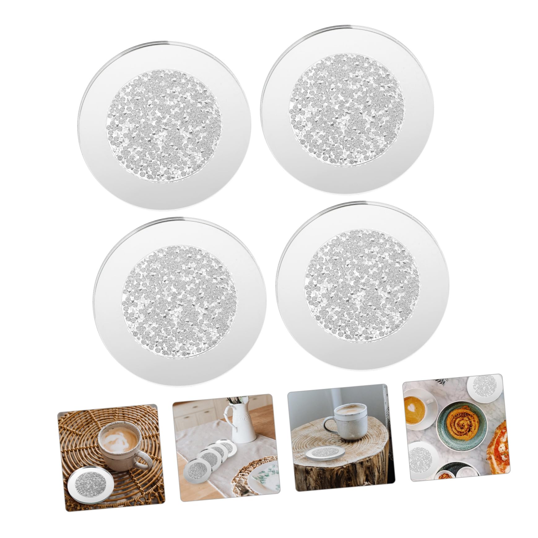 MAGICLULU Set Mit 4 Stilvollen Wärmeisolierenden Glasuntersetzern Für Zuhause Bar Und Restaurant