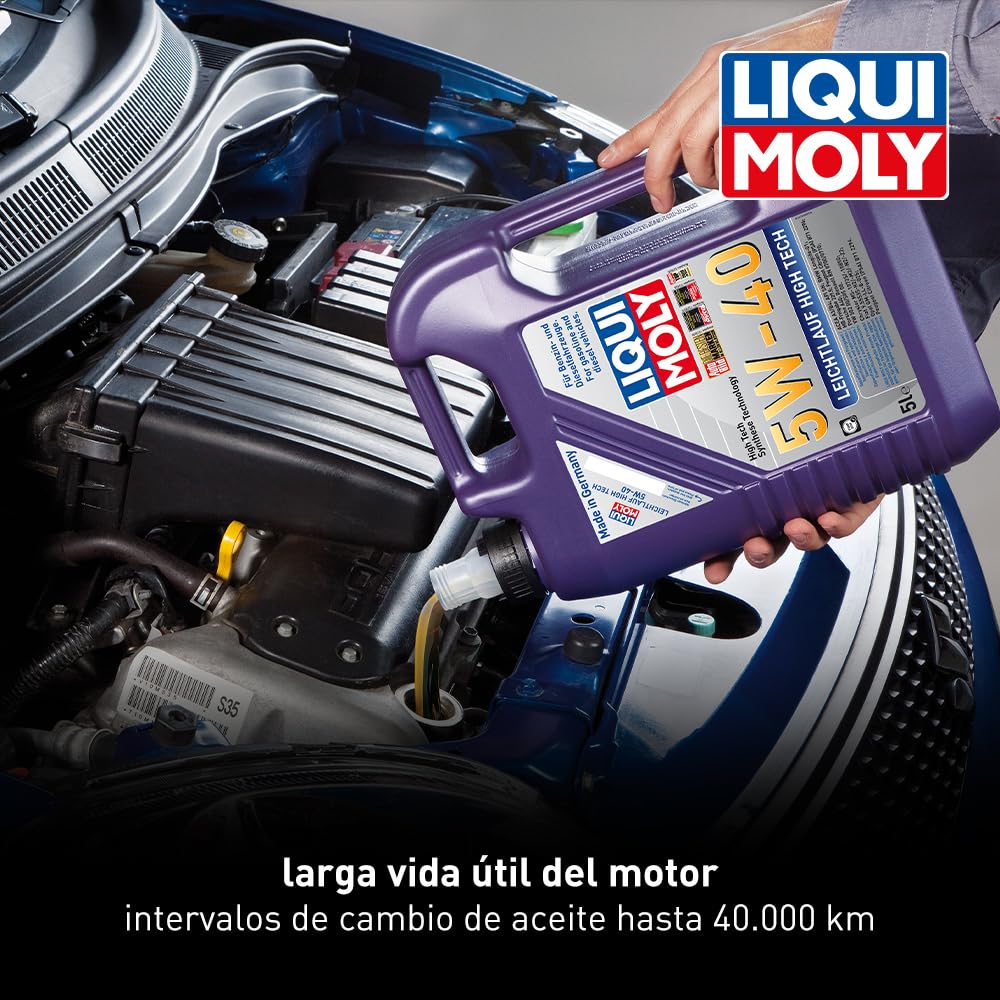 LIQUI MOLY Leichtlauf High Tech 5W-40 | 5 L | Tecnología de síntesis Aceite de motor | 2328