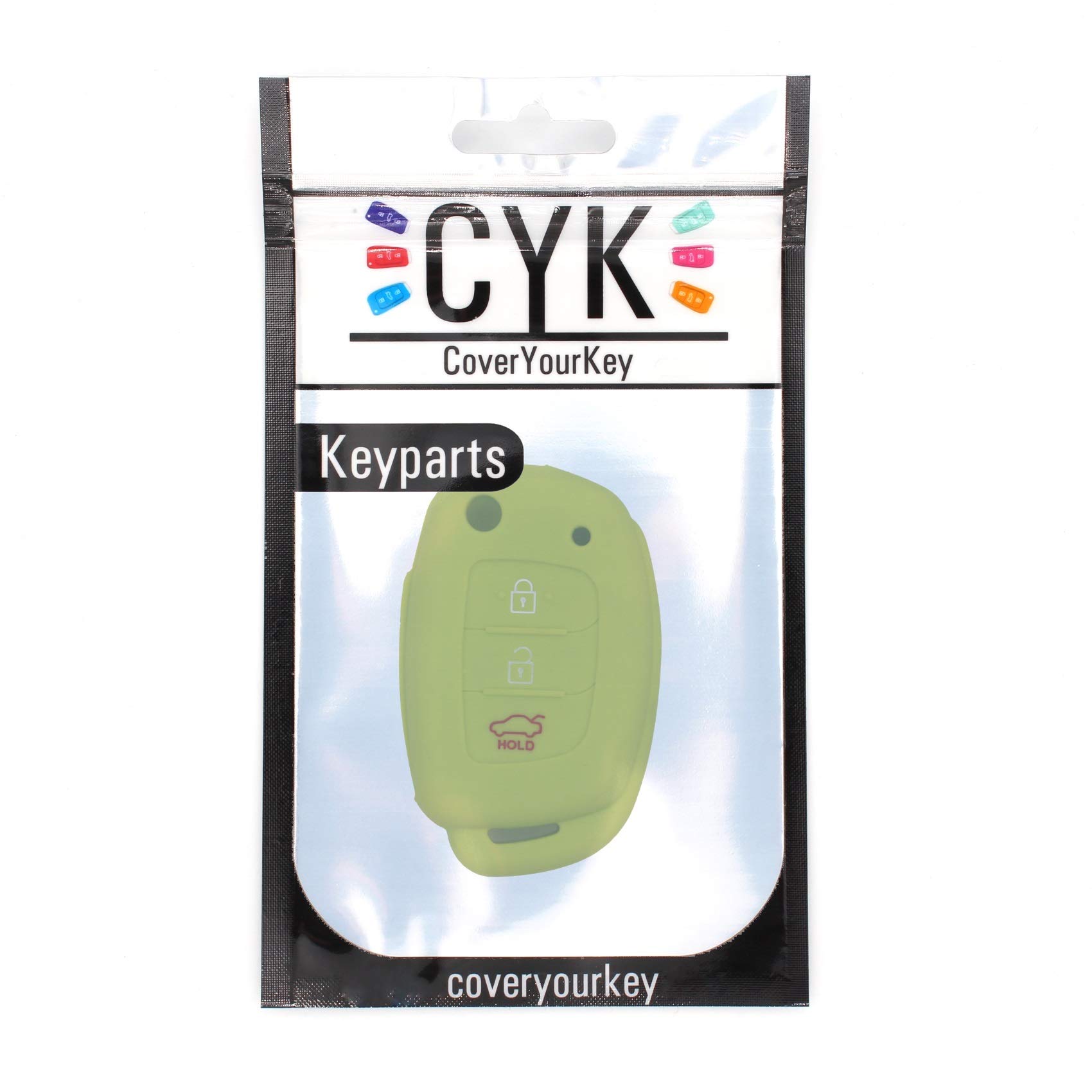 HYE Silikonowe etui na kluczyki samochodowe z 3 przyciskami (limonkowy)