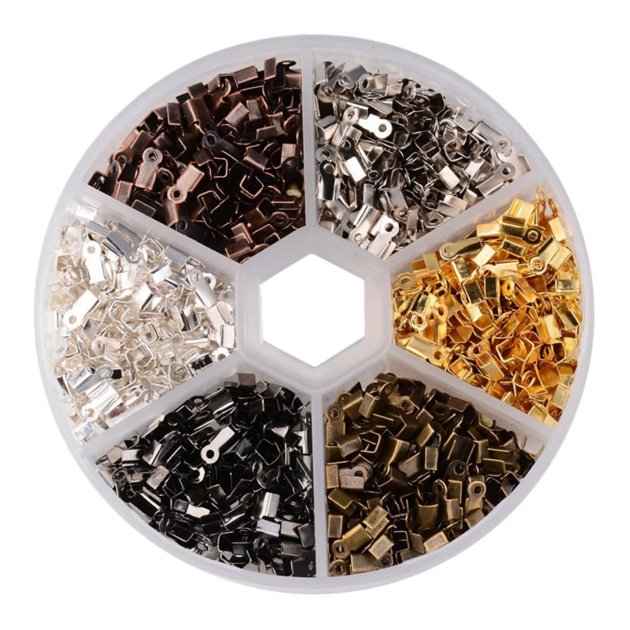 HAWILLOSCH Iron Tail Buckle Set 1380pcs Jewelry Making Accessories Cord Ends for Jewelry Pinch DIY Kit