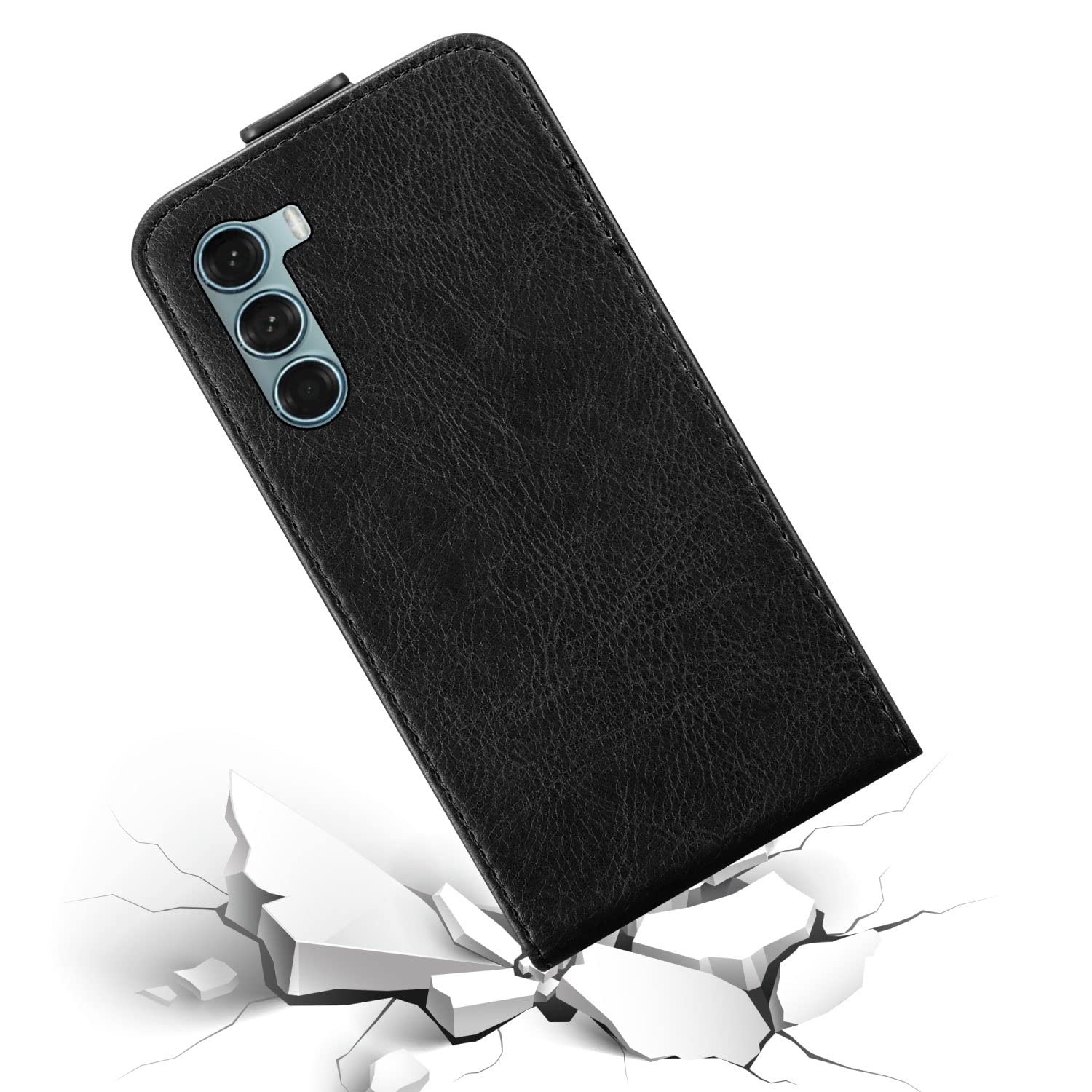 Cadorabo Custodia Flip Per Motorola Moto G2 - Nero Di Notte - Pelle Sintetica Con Chiusura Magnetica - Protezione Full Body
