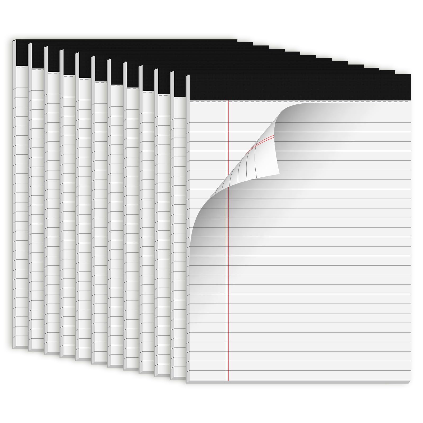 White Legal Pads 8.5 x 11 Notepads, 12 Pack Writing Paper Note Pads 8.5x11