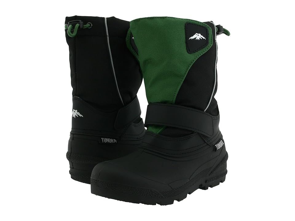 

Tundra Boots Kids Quebec (Toddler/Little Kid/Big Kid) (Black/Green) Boys Shoes