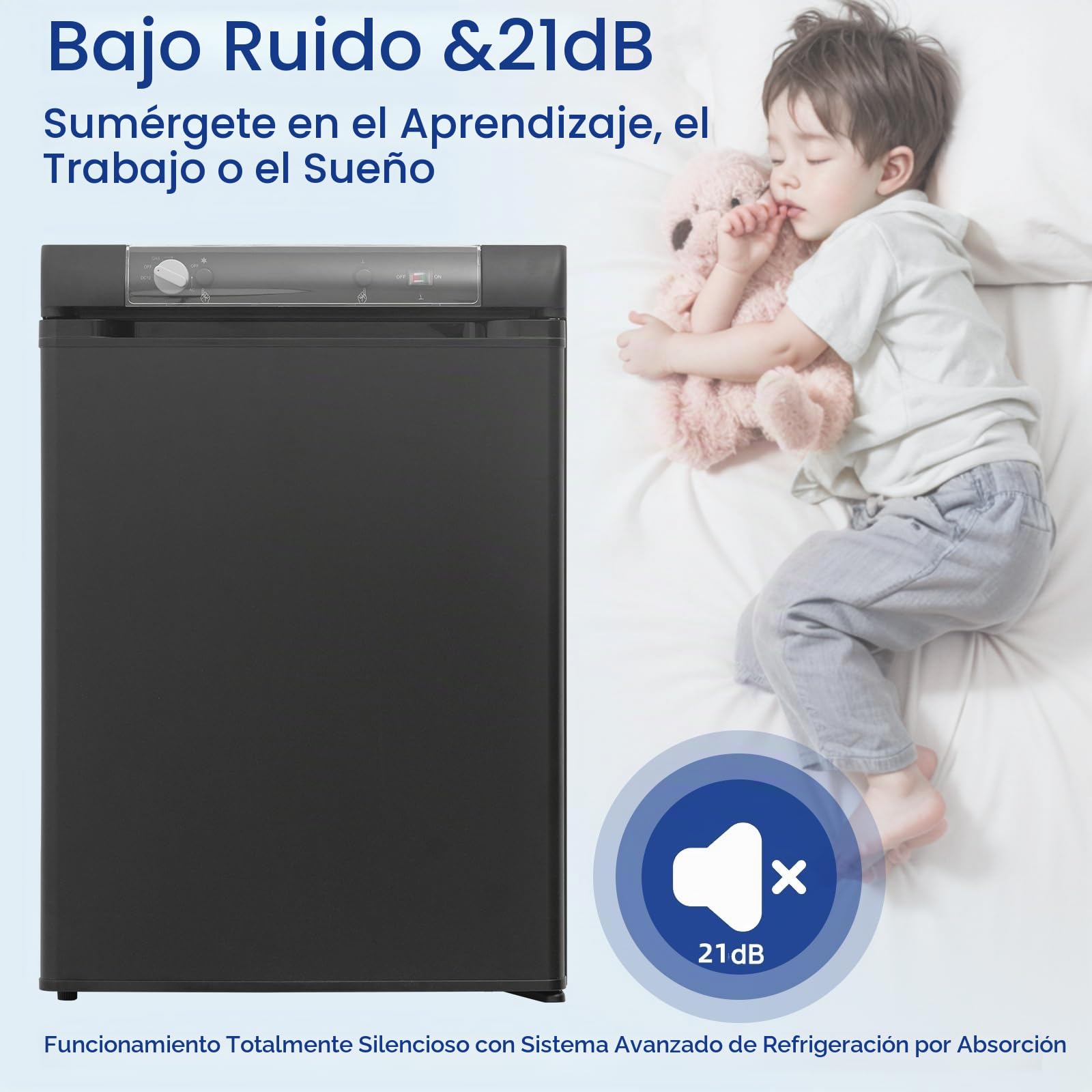 Smad Nevera Camping Gas 12V 220V, Nevera Trivalente 60L, Nevera de Gas propano, RV Nevera, Frigorificos Pequeños, Nevera silenciosa para Caravan, Autocaravana, Camión, Furgoneta Camper, 28mbar, Negro
