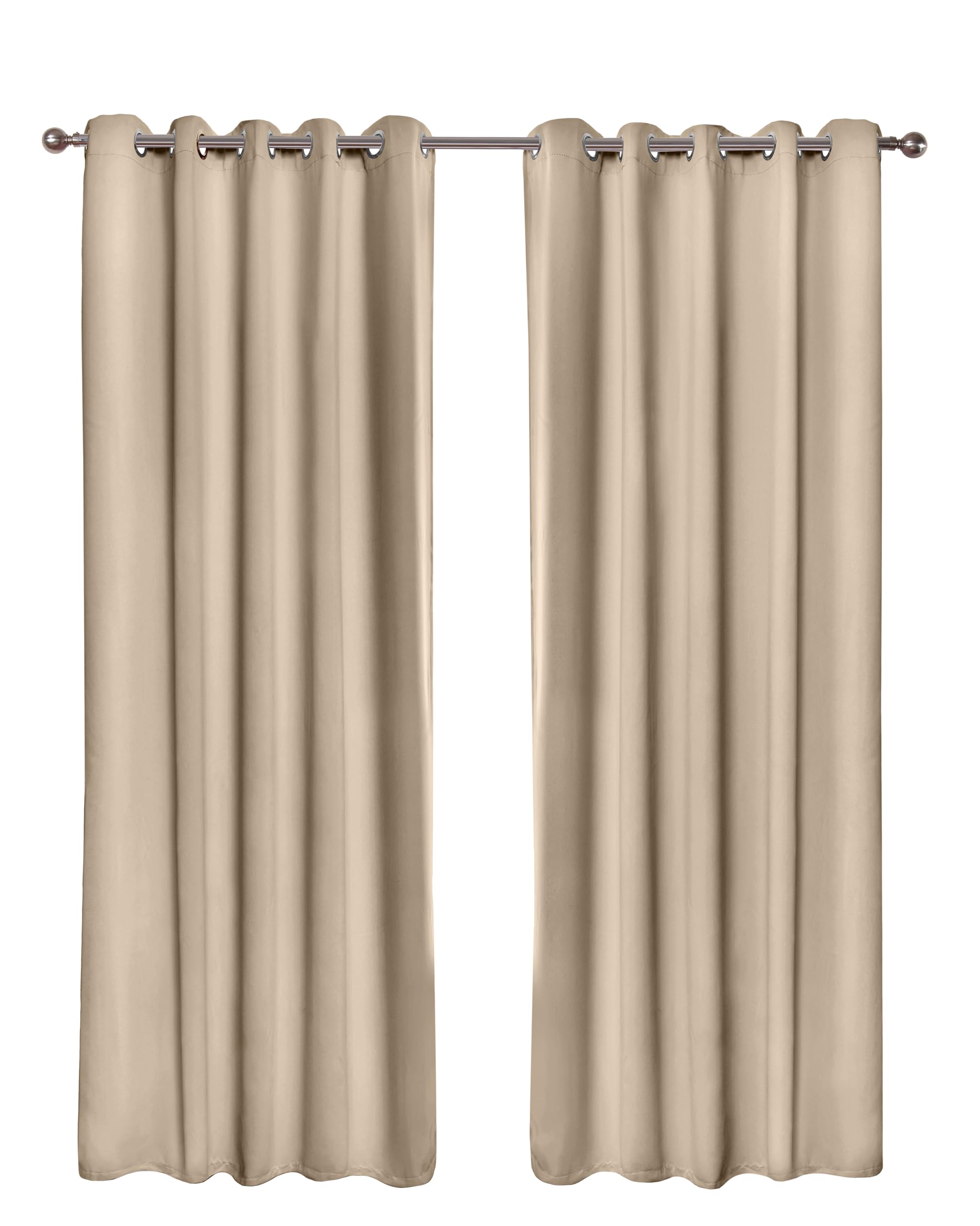 Julian Charles Natural Cali Latte Thermal Blackout Eyelet Curtains - W 168Cm (66") X L 183Cm (72")