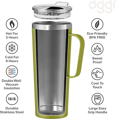 Miniatura 10 de Oggi ThermoMug - Taza térmica de viaje aislada, 14 onzas, color rojo