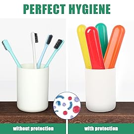 Hooqict 4 Pack Travel Toothbrush Case Portable Travel Toothbrush Holder Plastic Toothbrush Container Protector Cover for Traveling, Camping, Home, School, Business