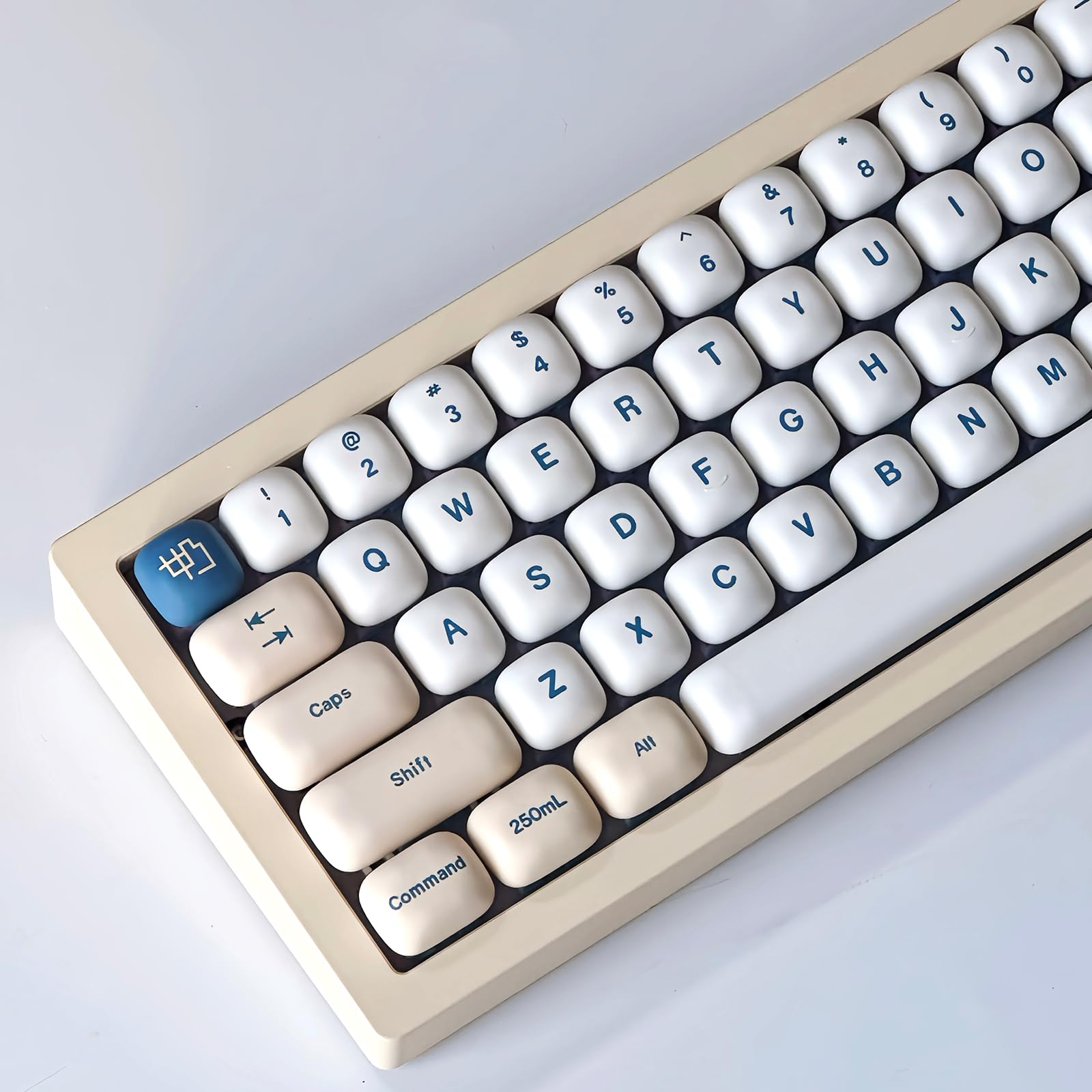 Amazon.com: Sumgsn PBT Cute Keycaps, White/Beige/Blue MOG Profile