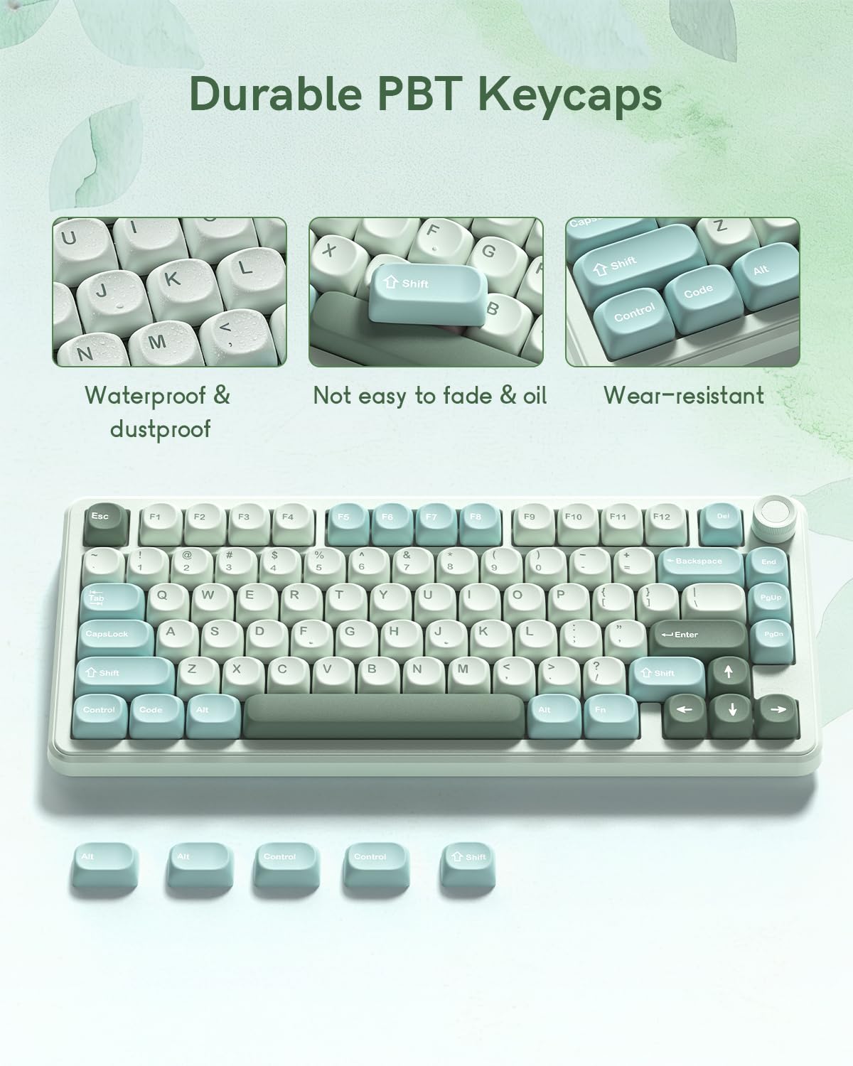 Womier キーキャップ MOAプロファイル PBT染料昇華キーキャップ 126キー | MXチェリースイッチ対応, ANSI 60%/75%/96%/104%, カスタムキーボード用, メカニカルキーボード対応