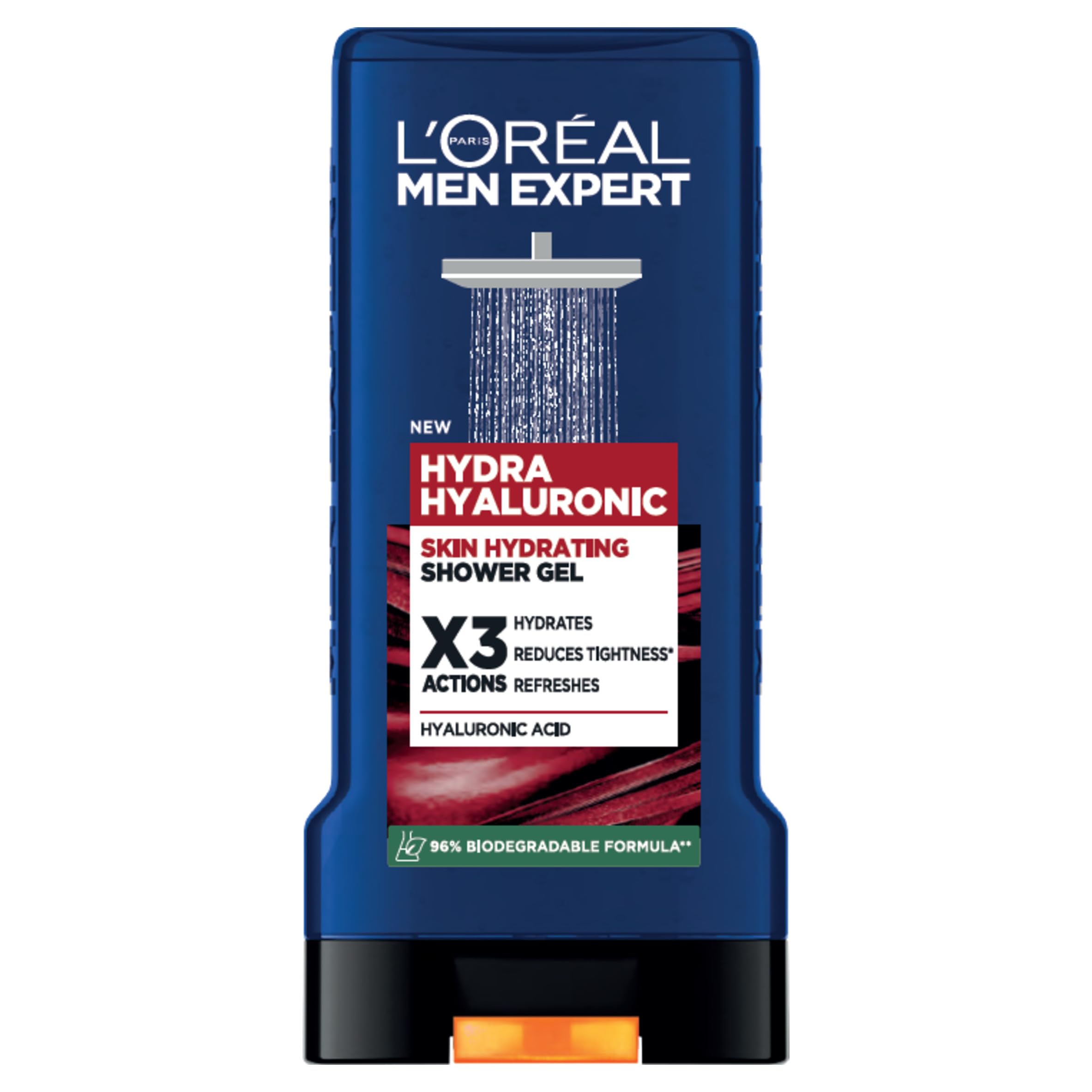 L'Oréal Men Expert Power Age Hydra Hyaluronic, Skin Hydrating X3 Action Shower Gel that Hydrates, Reduces Tightness & Refreshes your Skin, All Day Freshness, 300ml