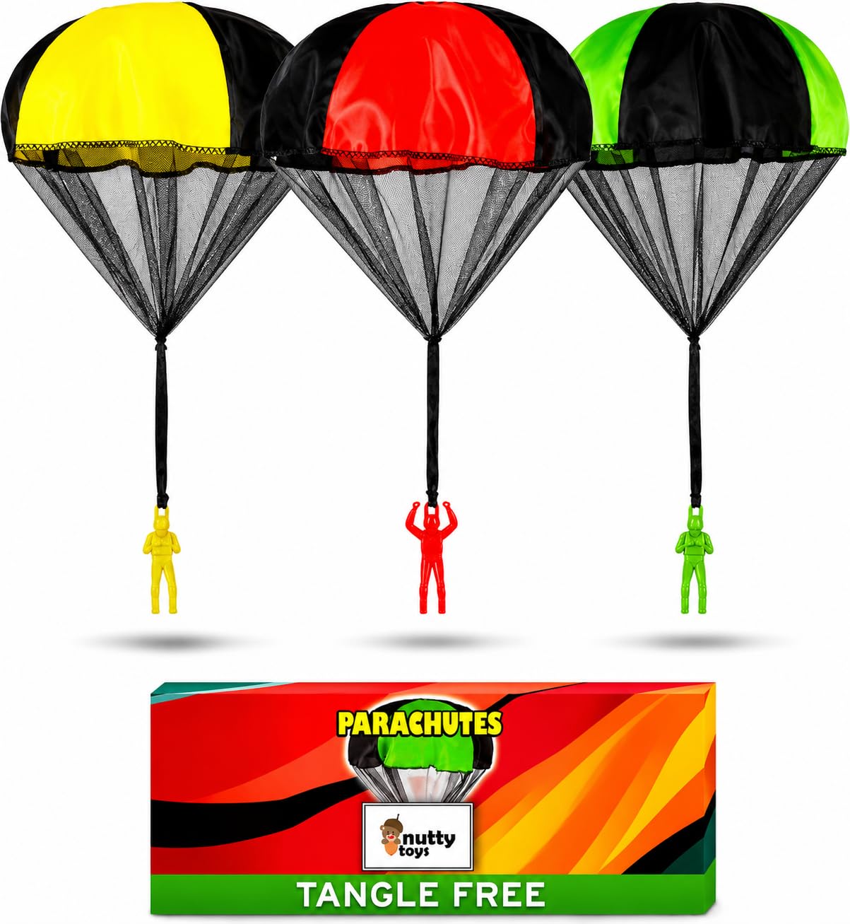 Photo 1 of Nutty Toys Parachute Men - Tangle-Free Flying Toy