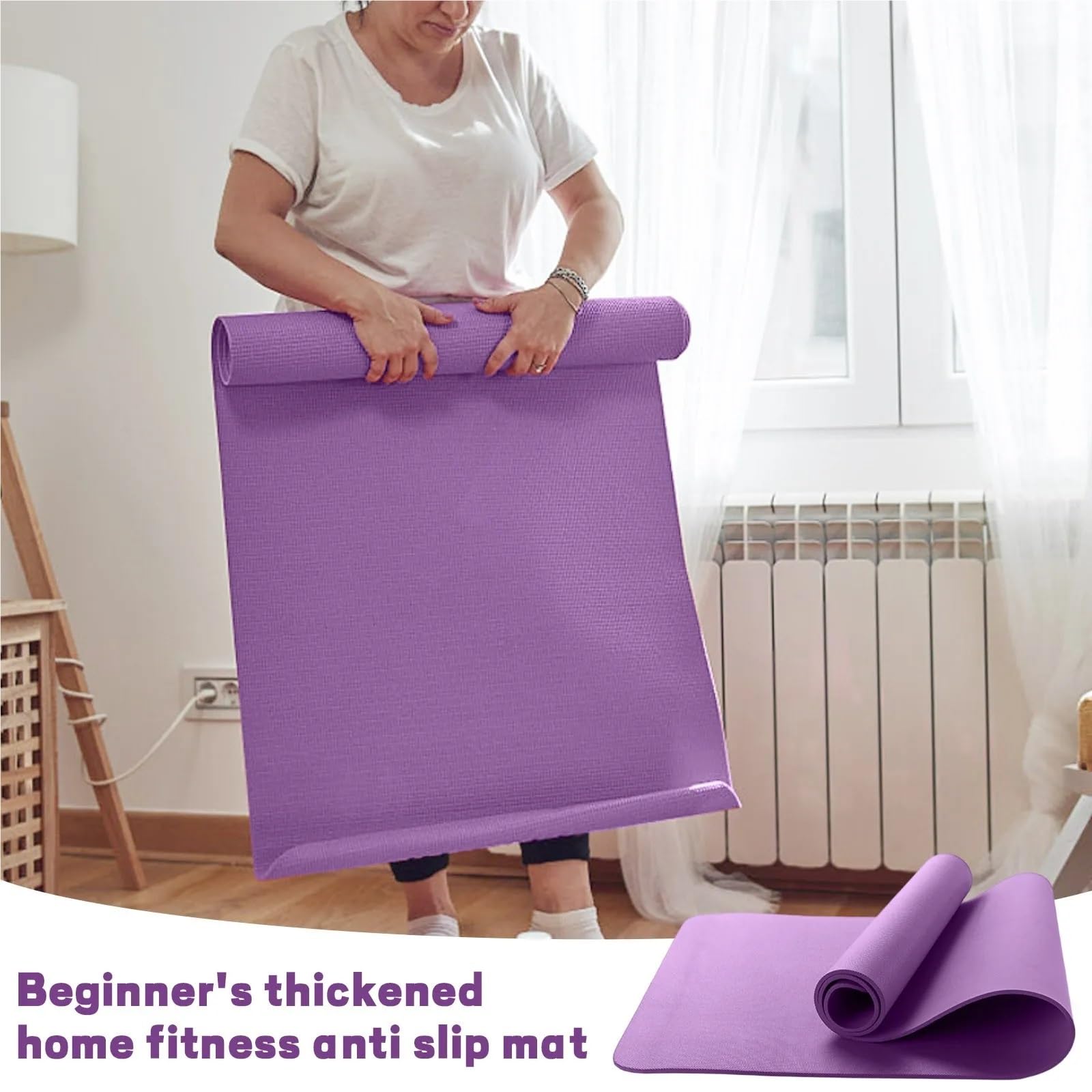 Tapete De Yoga Esterillas de Yoga for ejercicio, colchoneta deportiva for Fitness, antideslizante, for Pilates, gimnasia y equipos, goma, 1 ud