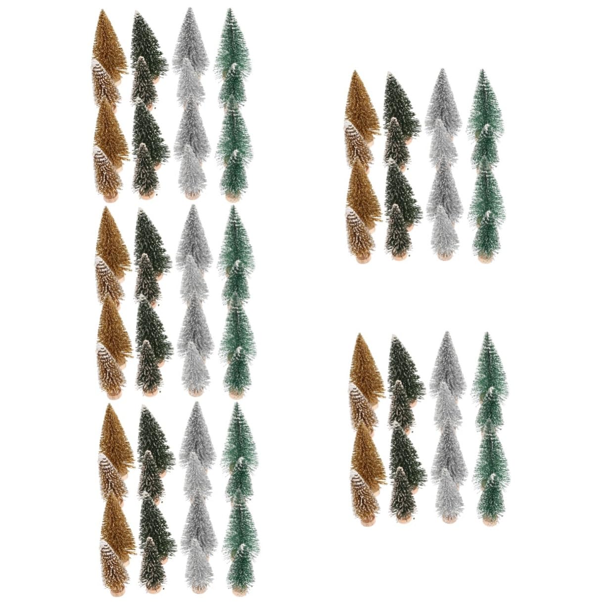 MAGICLULU 5 Set Micro Paesaggio Dell'albero Di Natale Adesivi Per Finestre Natalizie All'aperto Leggero Albero Di Natale in Feltro Per Alberi Decorazioni Seta Sisal Pvc 16 Pezzi * 5