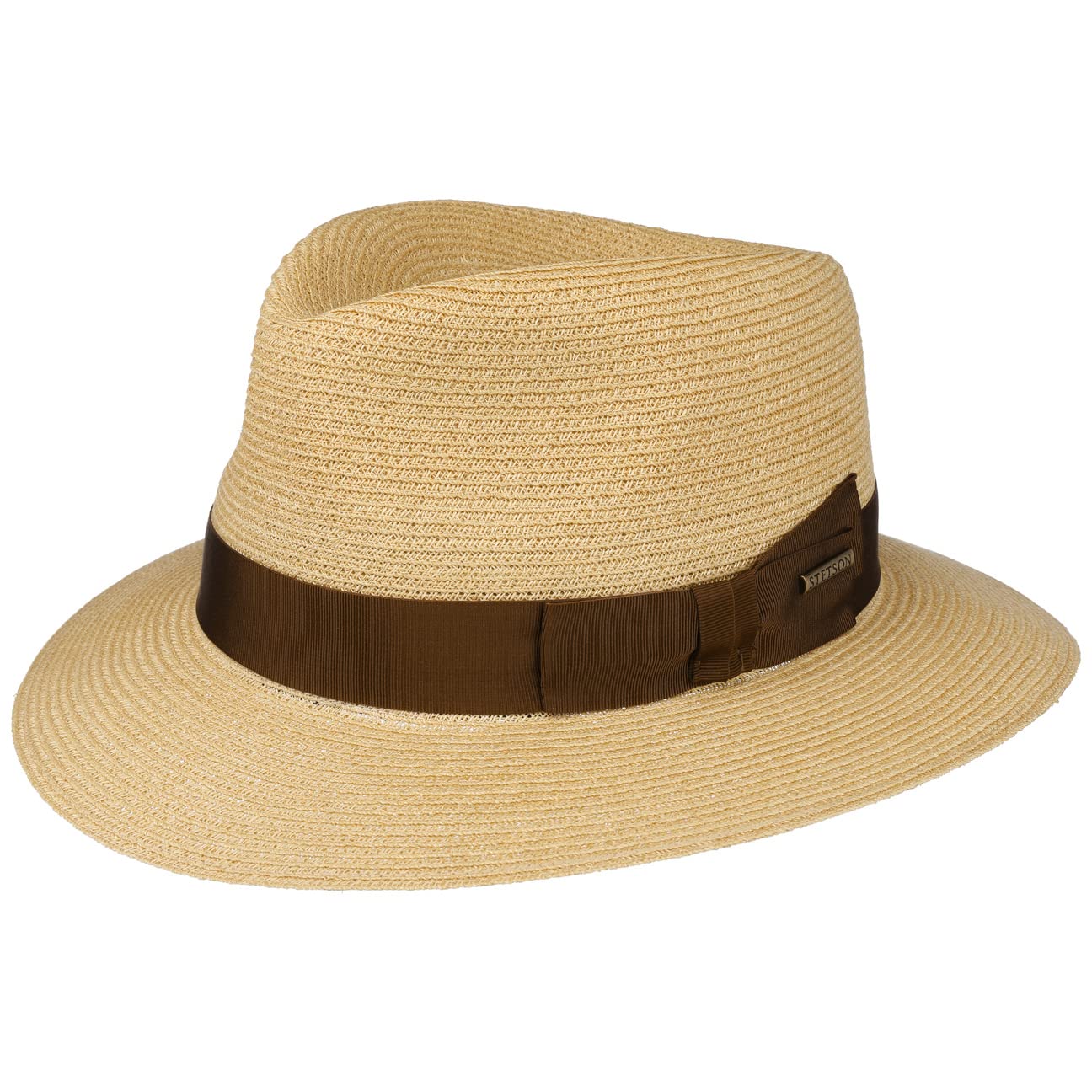 Stetson Sombrero de Paja Uni Hemp Traveller Mujer/Hombre - Made in Italy Playa Sol con Banda Grosgrain Primavera/Verano