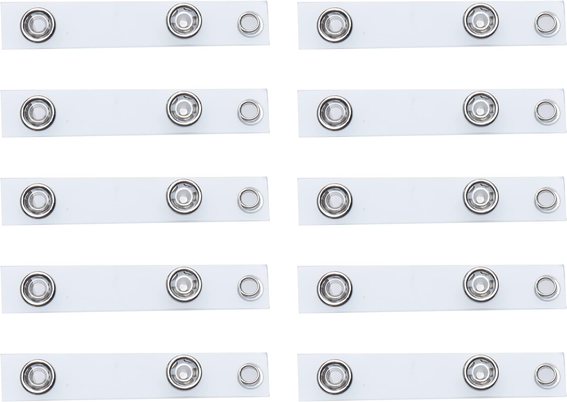 Sowaka 15 Pcs Clear ID Badge Holder Straps with Snap Replacement Vinyl Badge Clips for Card Holder Easily Attach to Lanyards Key Rings Name Tags Work Badge
