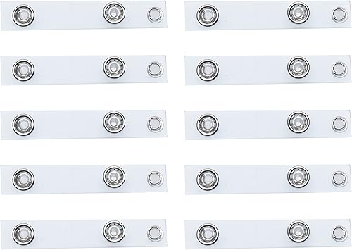 Sowaka 15 correas transparentes para tarjetas de identificación con clips de vinilo de repuesto a presión para tarjetero, se fija fácilmente a