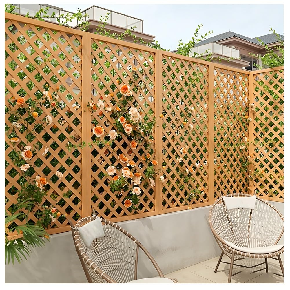 Barrera de patio decorativa para ocultación exterior y paneles de valla de entramado de madera