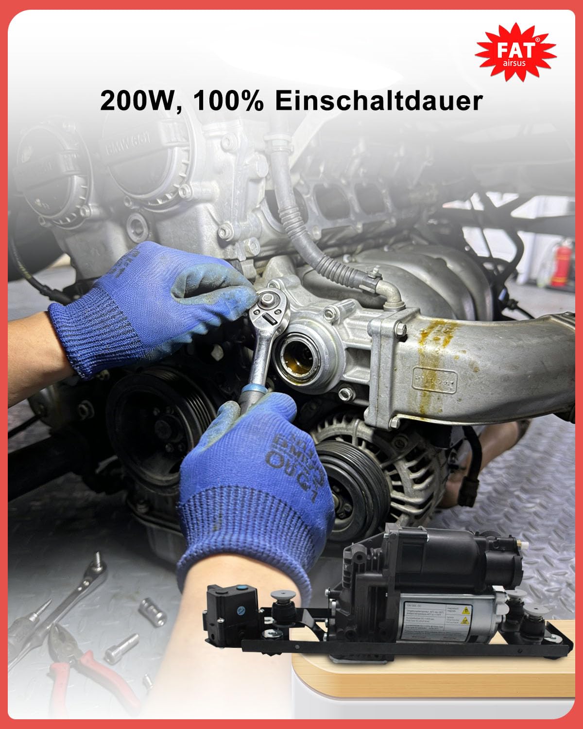 Para BMW E61 2006-2010 Conjunto de bomba de compresor de suspensión de aire con soporte y válvula de bloqueo 37106793778