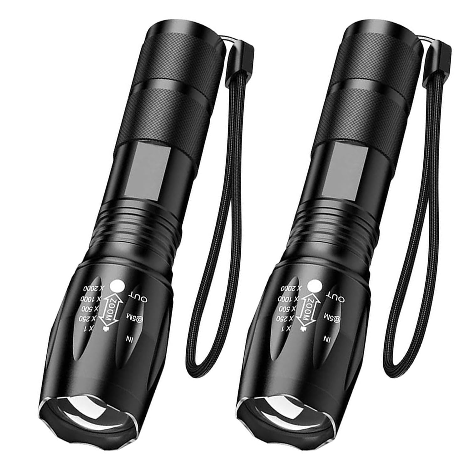 6-Pack Tactical LED Flashlights - High Lumens Zoomable With 5 Modes For Outdoor