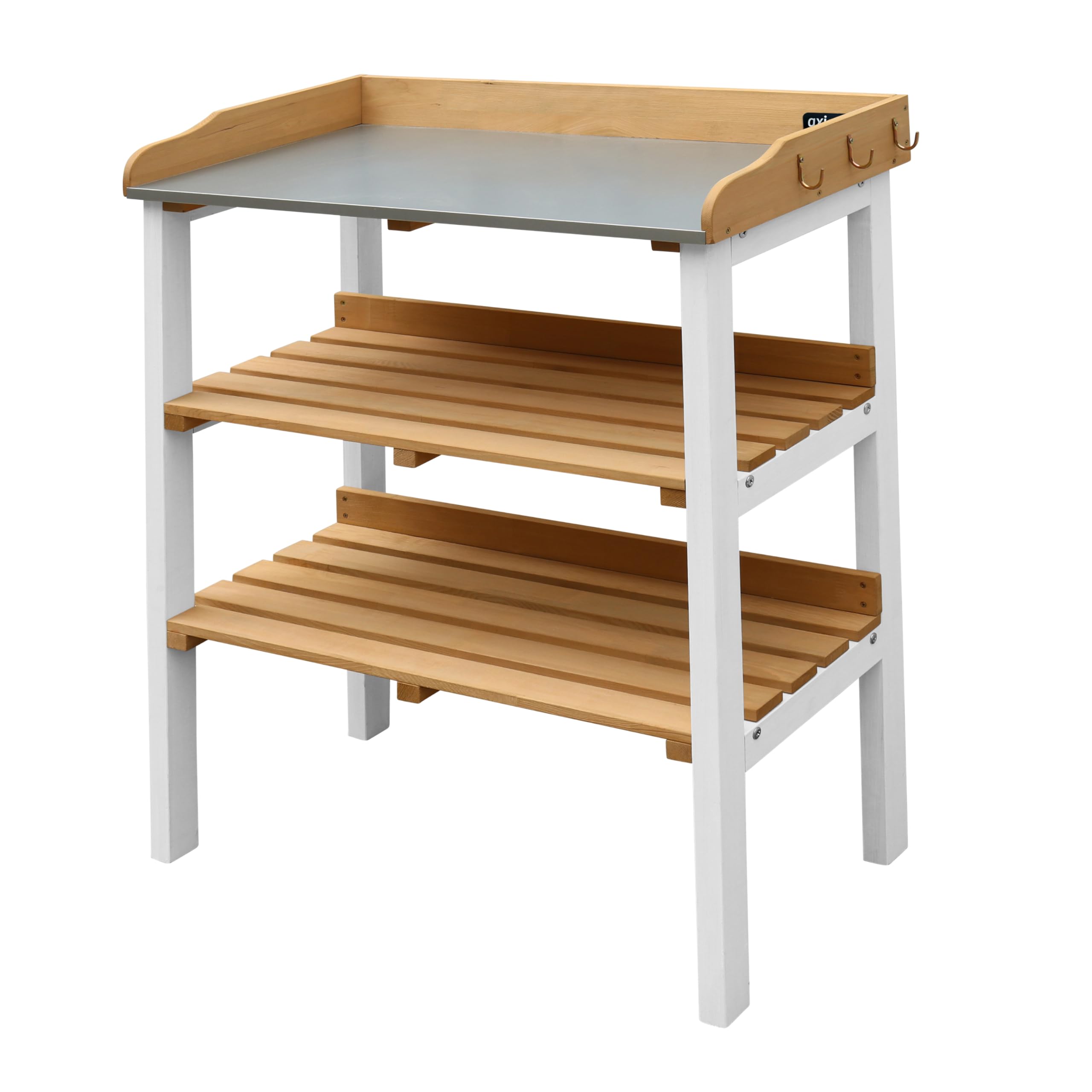 AXI Table de Rempotage avec Étagère de Rangement en Bois Marron & Blanc pour Extérieur