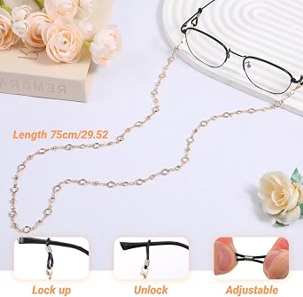 Crystal Beaded Eyeglasses Chain Crystal Glasses ChainEyeglass Beads Chains Eye Glasses Holders for Women Strap