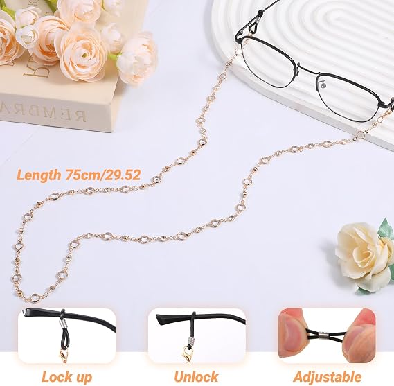 Crystal Beaded Eyeglasses Chain Crystal Glasses ChainEyeglass Beads Chains Eye Glasses Holders for Women Strap