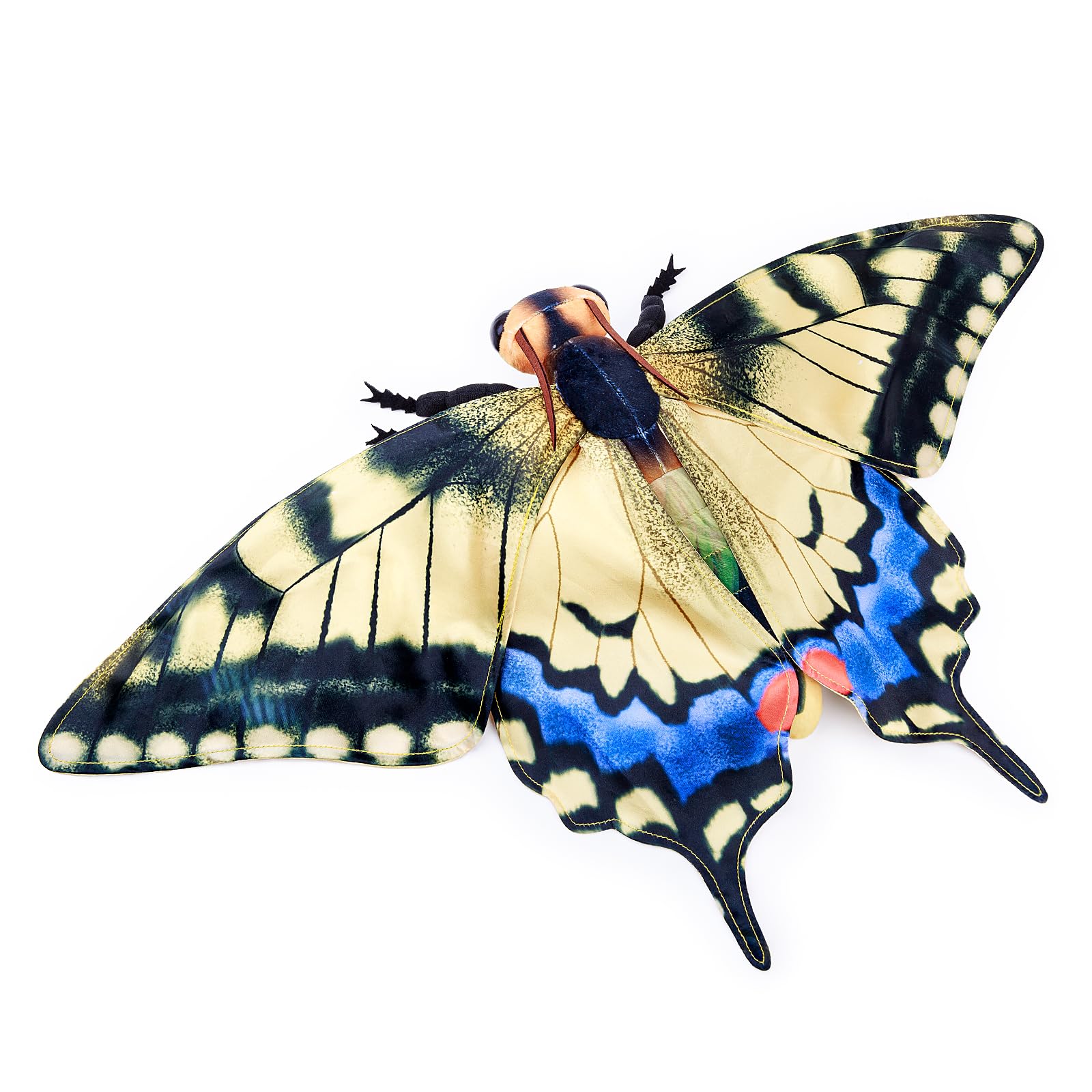 FRANKIEZHOU Realistic Swallowtail Butterfly Stuffed Animal-Yellow 10 Inch,Beautiful Moth Plush Toy