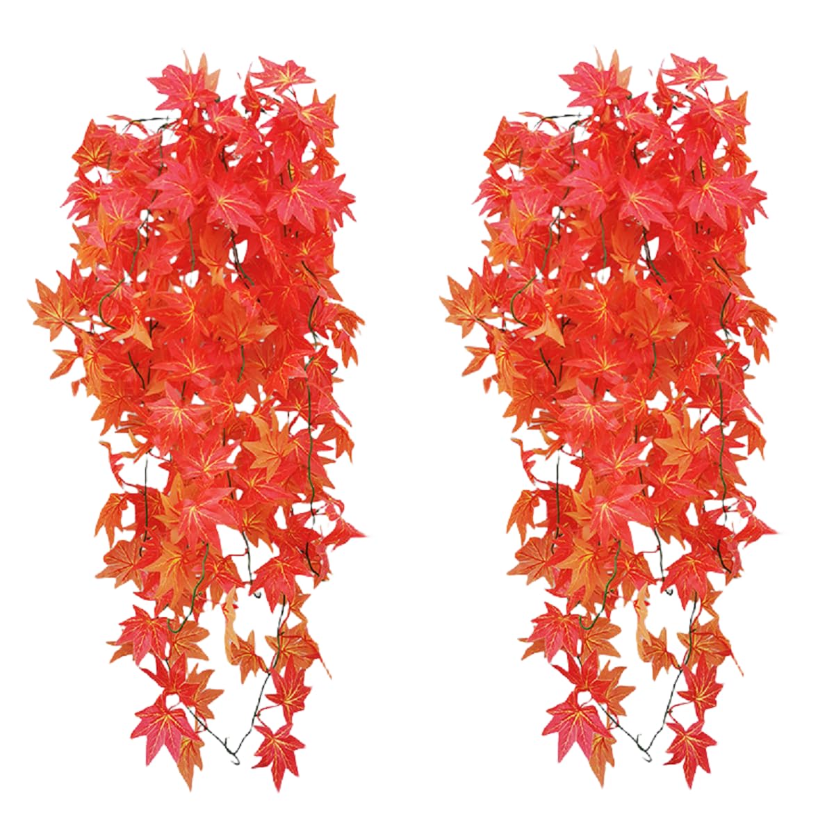 Amazon.co.jp: もみじ 造花 2本セット しだれ 紅葉 大枝 壁掛け