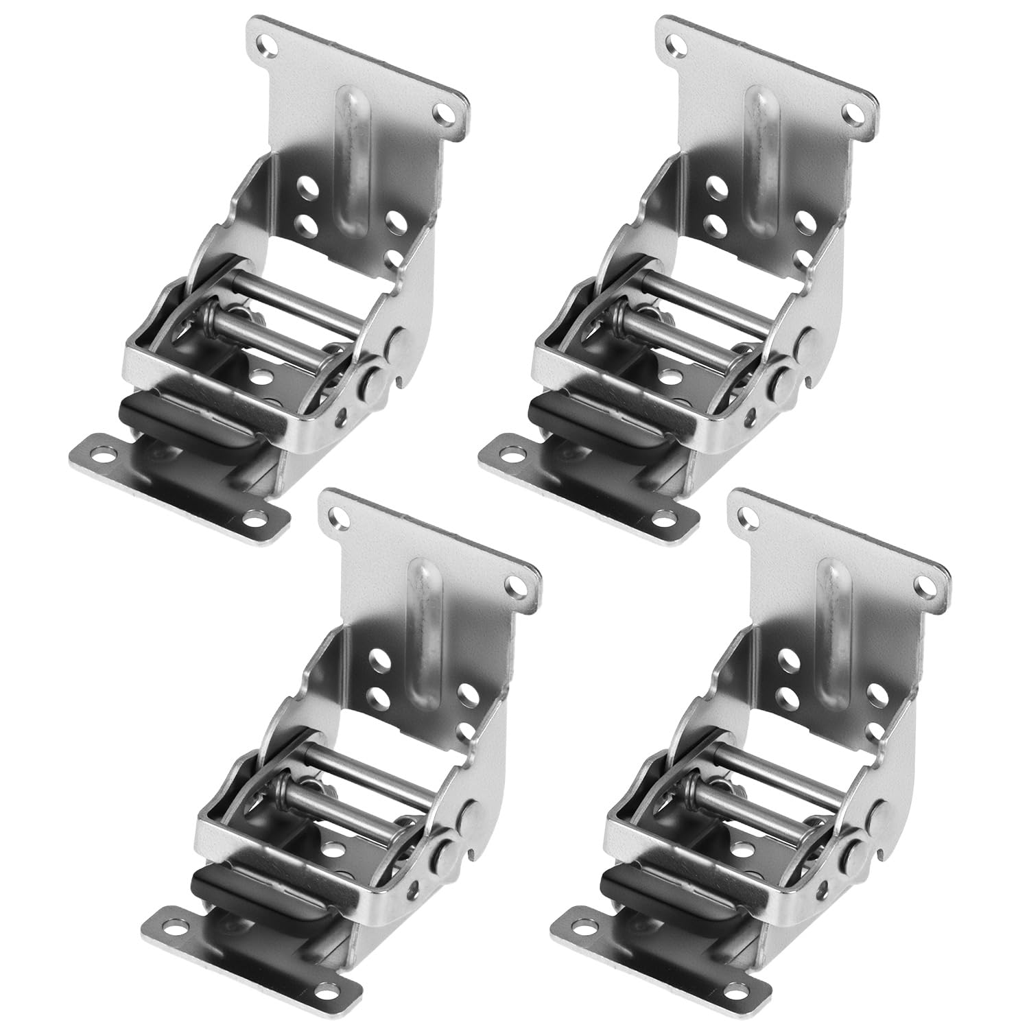 QWORK® 4 Piece Składane zawiasy Nogi stołu Składane zawiasy Wspornik Wspornik Stalowe ocynkowane śruby 40 W zestawie - srebrne