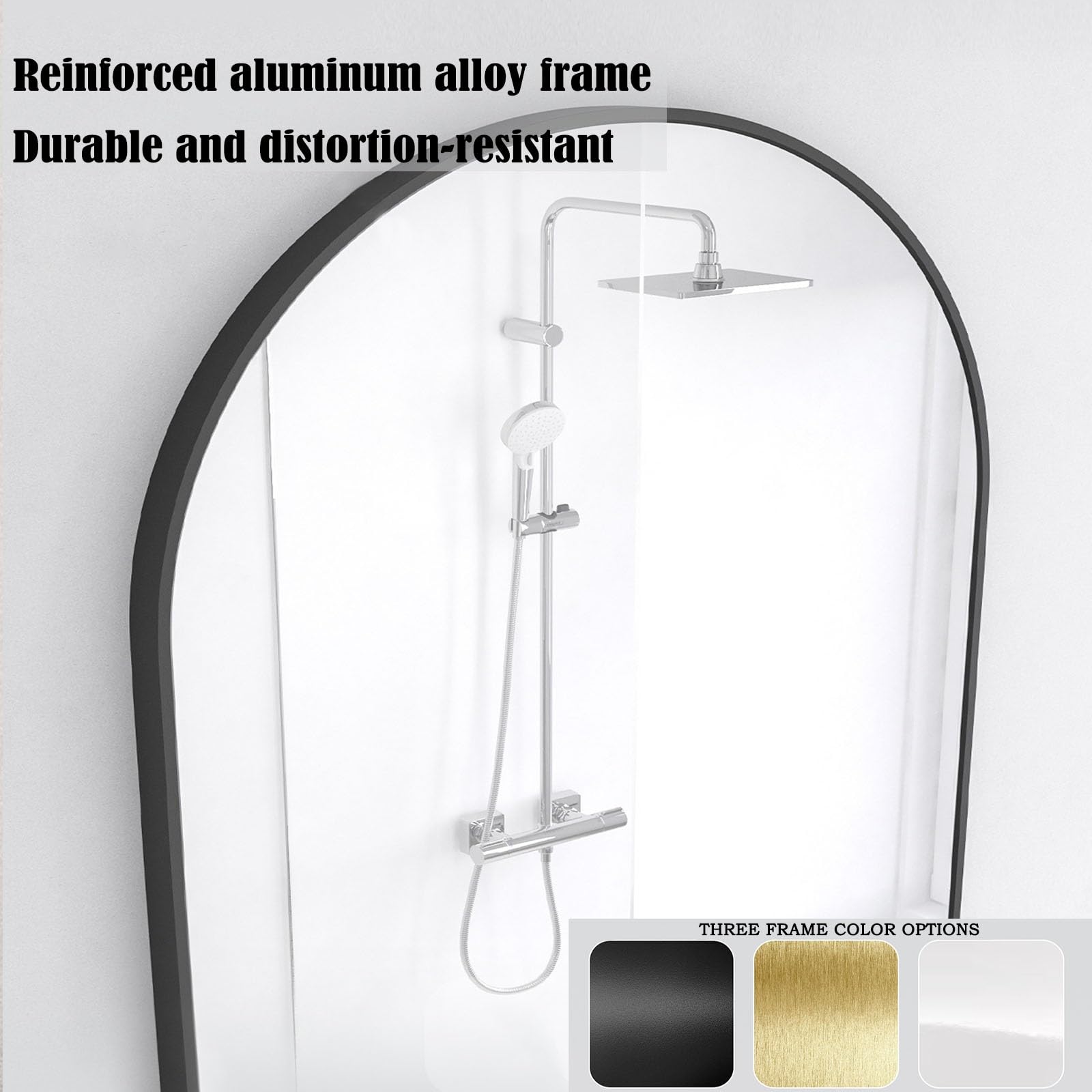 Miroir Mural d'angle Pivotant, Miroir d'angle Mural,Ovale Miroir De Salle De Bain,30x50cm 35x60cm 30x60cm 40x70cm 50 X 90cm Miroir Décoratif avec Cadre en Aluminium(White,W40xL70cm)