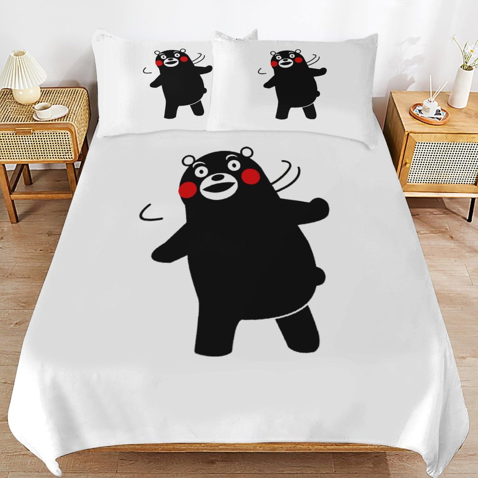 Amazon｜くまモン 寝具3点セット 布団カバー シングル 寝具