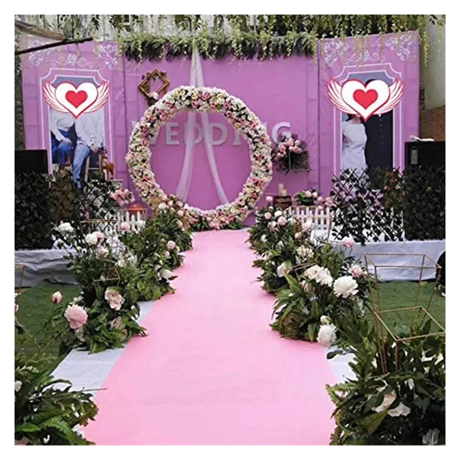 Tappeto Nuziale Bianco Tappeto da corridoio for matrimoni, decorazione for palchi di feste for interni ed esterni, for occasioni romantiche(Red,10m,1m)