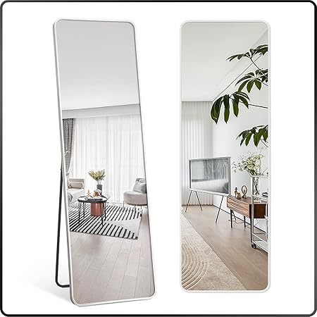 Amazon Co Jp 鏡 全身 鏡 壁掛け 姿見鏡 全身鏡 すがたみかがみ ミラー160cm 50cm 立て掛け 玄関かがみ 飛散防止加工 ダンスミラー おしゃれ ウォールミラー 160cm 50cm シルバー Johnlife ビューティー