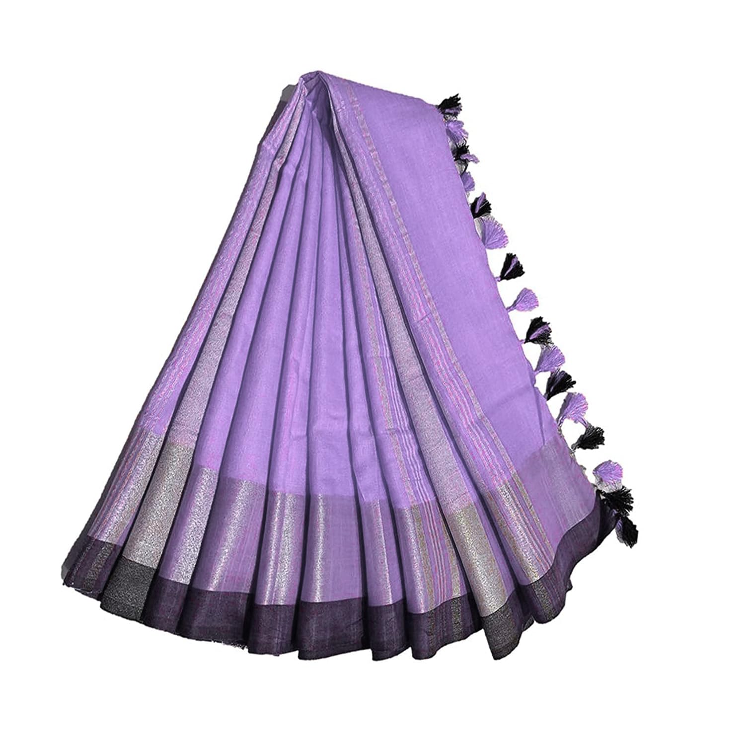 Bhagalpuri Handloom Women's Linen Slub Blend Saree with Blouse Piece-picture-42
