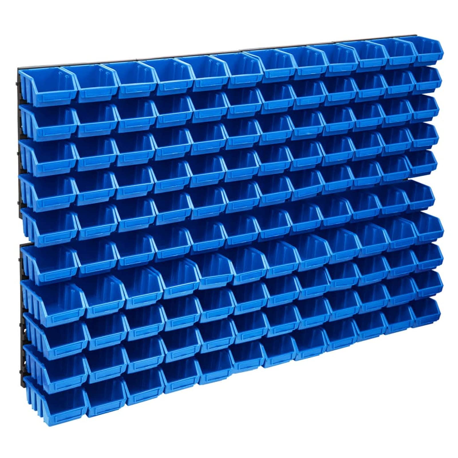 Tidyard 128-tlg. Lagersystem Wandregal, Wandregal mit Stapelboxen, Schrauben Sortierkasten, Werkzeugwand, Werkzeugaufbewahrung, Werkstatteinrichtung, 120 stck. Box, Blau