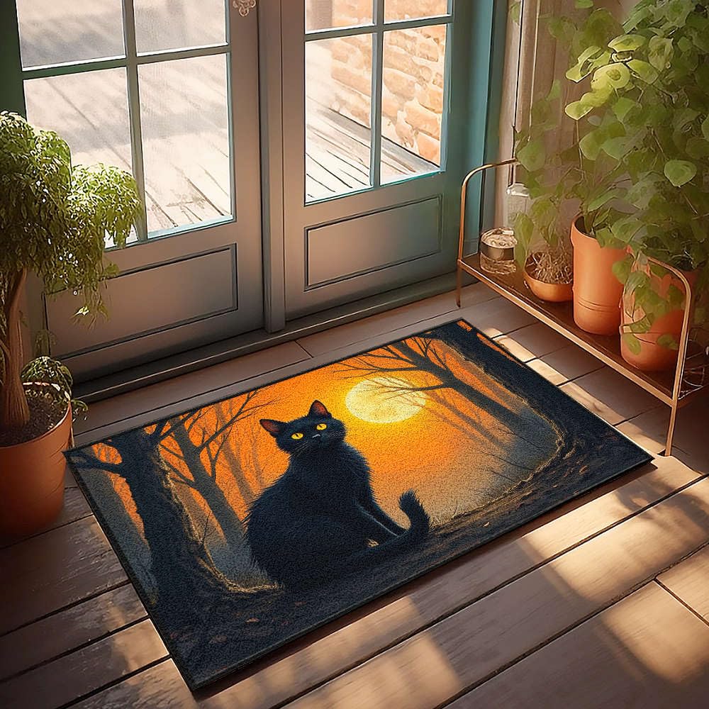 Paillasson Welcome-Ish humour chat noir cadeau déco de cuisine