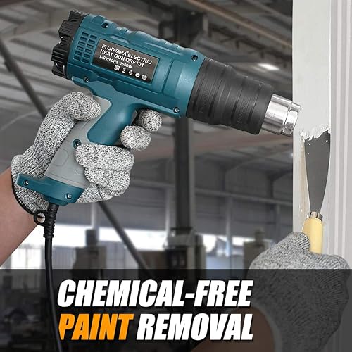 Miniatura 6 de Pistola de calor de temperatura variable, pistola de aire caliente de 122 F a 1112 F con 5 accesorios de boquilla para pelar pintura, encogimiento