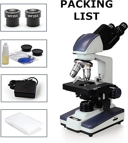 Miniatura 7 de Vision Scientific Microscopio compuesto binocular Siedentopf VS-60B-RC, aumento 40X-2500X, oculares de campo ancho 10X y 25X, etapa mecánica de