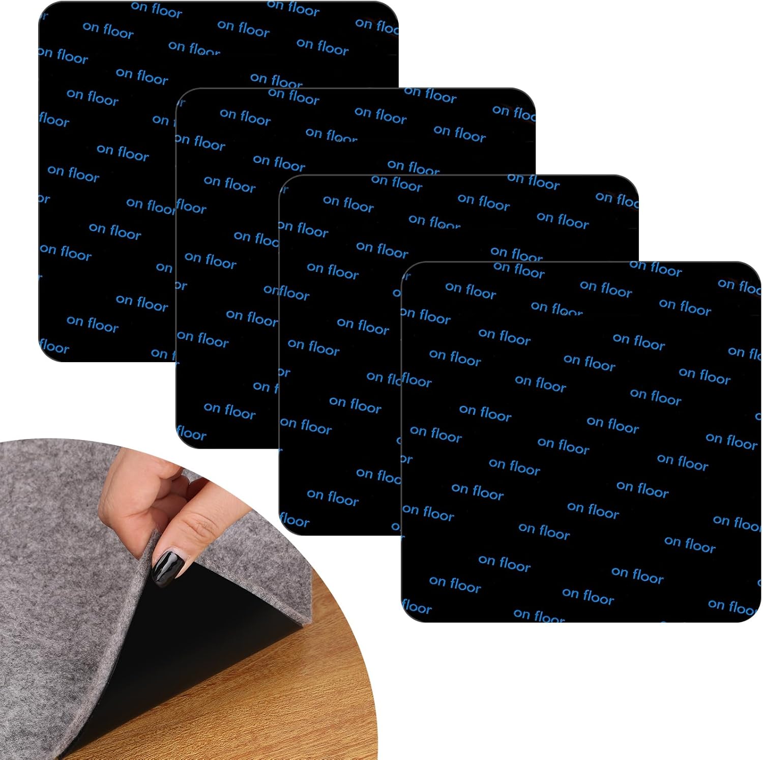 CTRUEE 4 Pieces Rug Grips Rug Grippers from Rug to CarpetReusable Rug