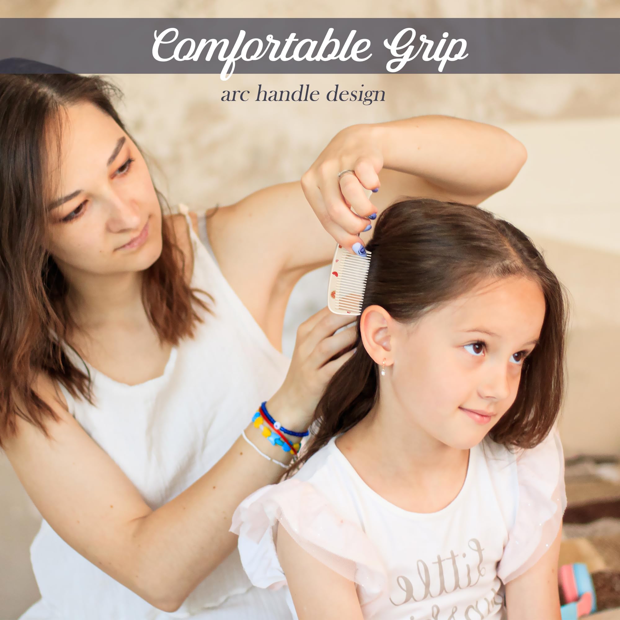 4 Pièces Brosse à Cheveux, Brosse Démêlante et Ensemble de Peignes pour Filles Garçons Coiffure Cheveux Secs et Mouillés Femmes Mignonnes Cadeau