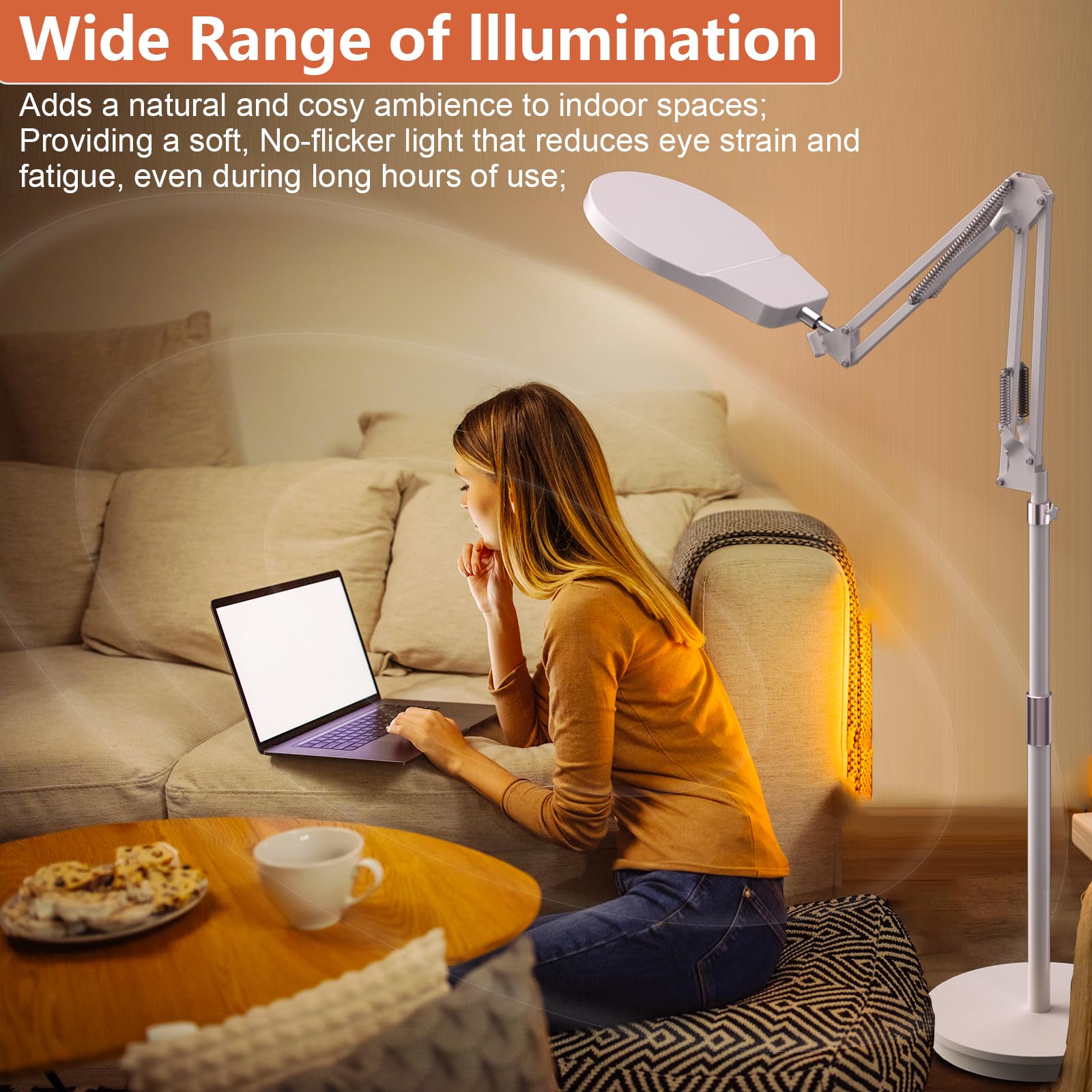 Lampada SAD, Lampada SAD 3 in 1, Lampada Daylight Luce con Telecomando, Daylight Lampada per Lettura/Ufficio/Casa (Bianca)