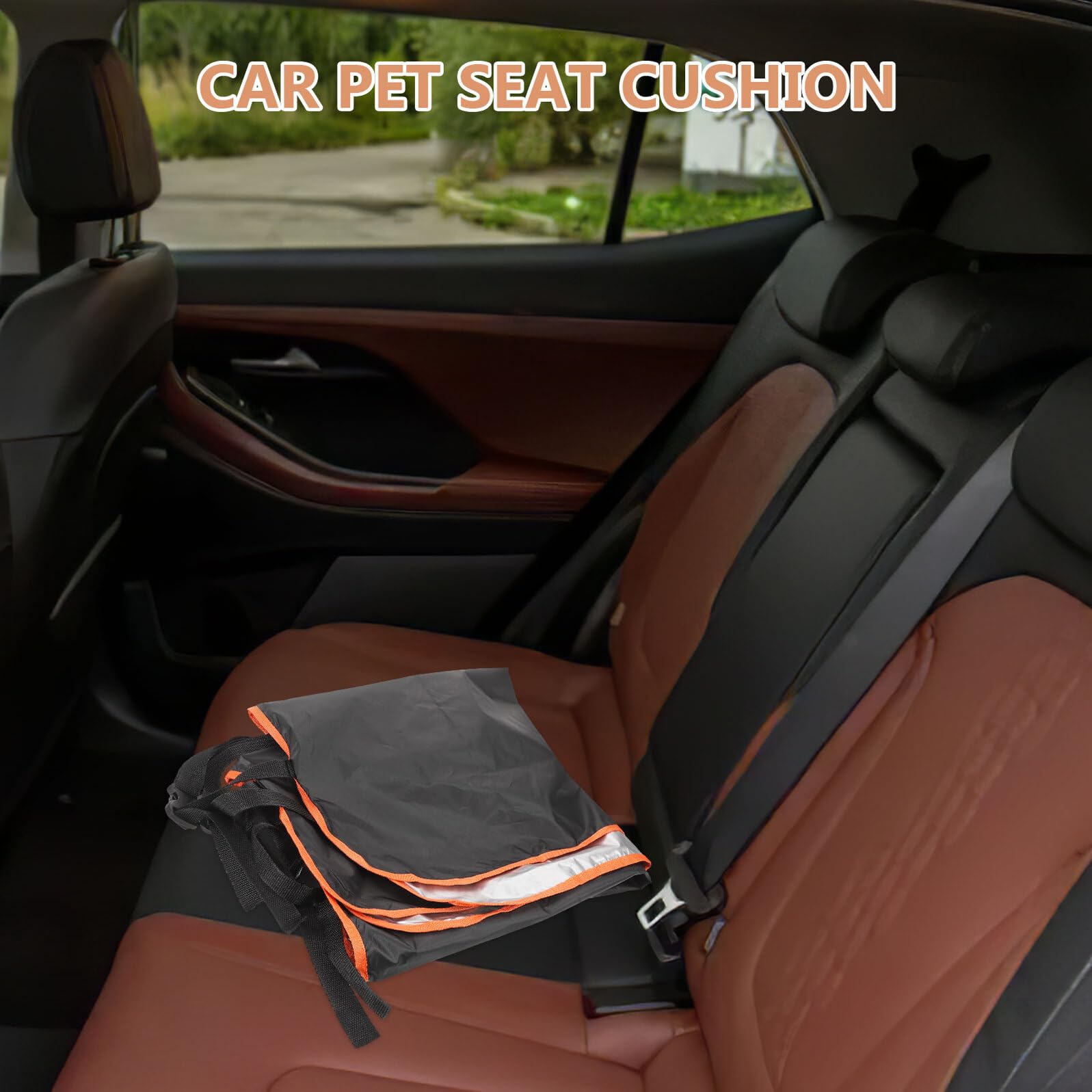 Gadpiparty Tappetino per Animali Domestici per Auto Posteriore Nero | Telo Macchina per Cani e Gatti, Tessuto Oxford, Antiscivolo per Viaggi e Spostamenti Quotidiani