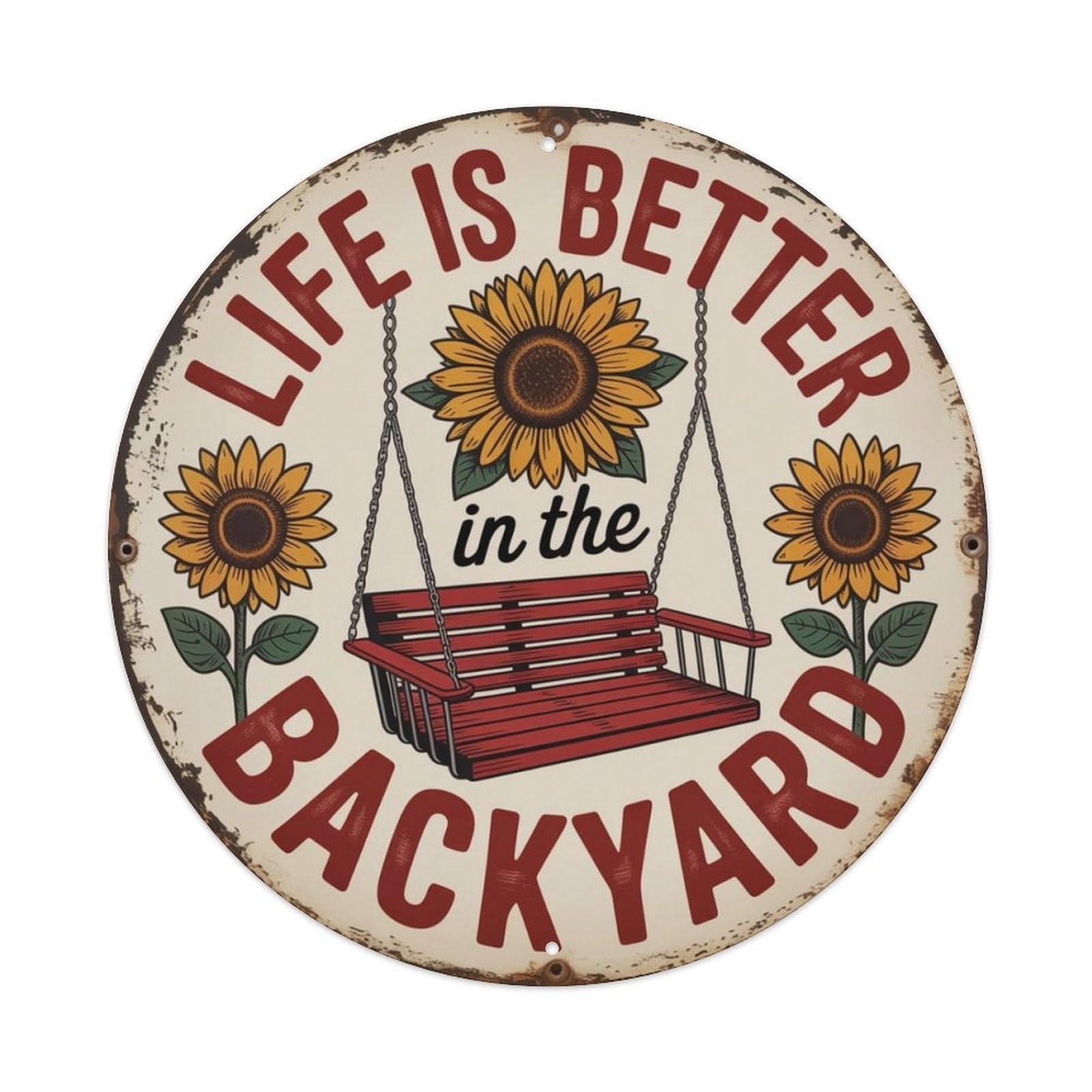 Backyard Life Metal Tin Sign Plaque