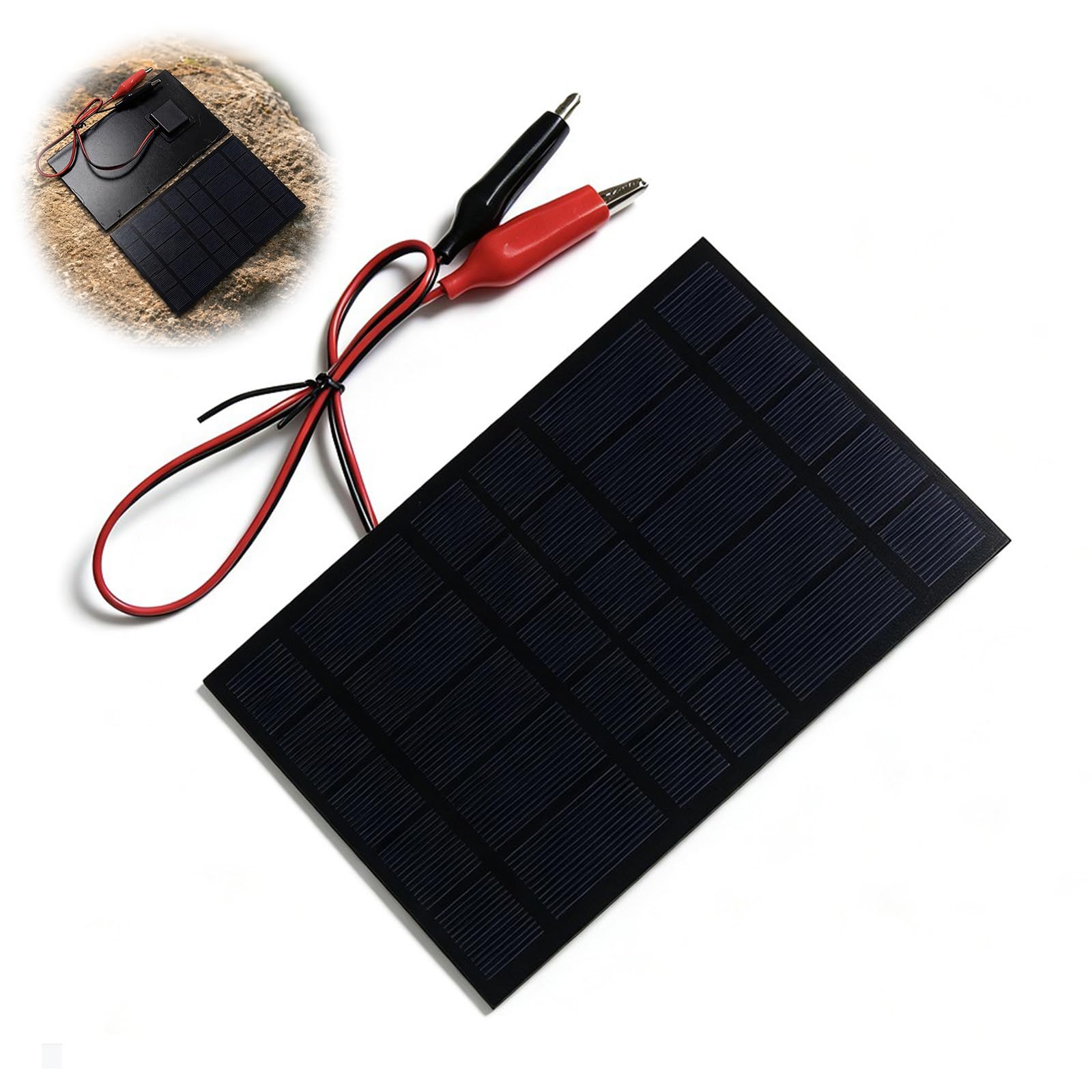 Panel solar monocristalino de 2.5W con clip para dispositivos electrónicos